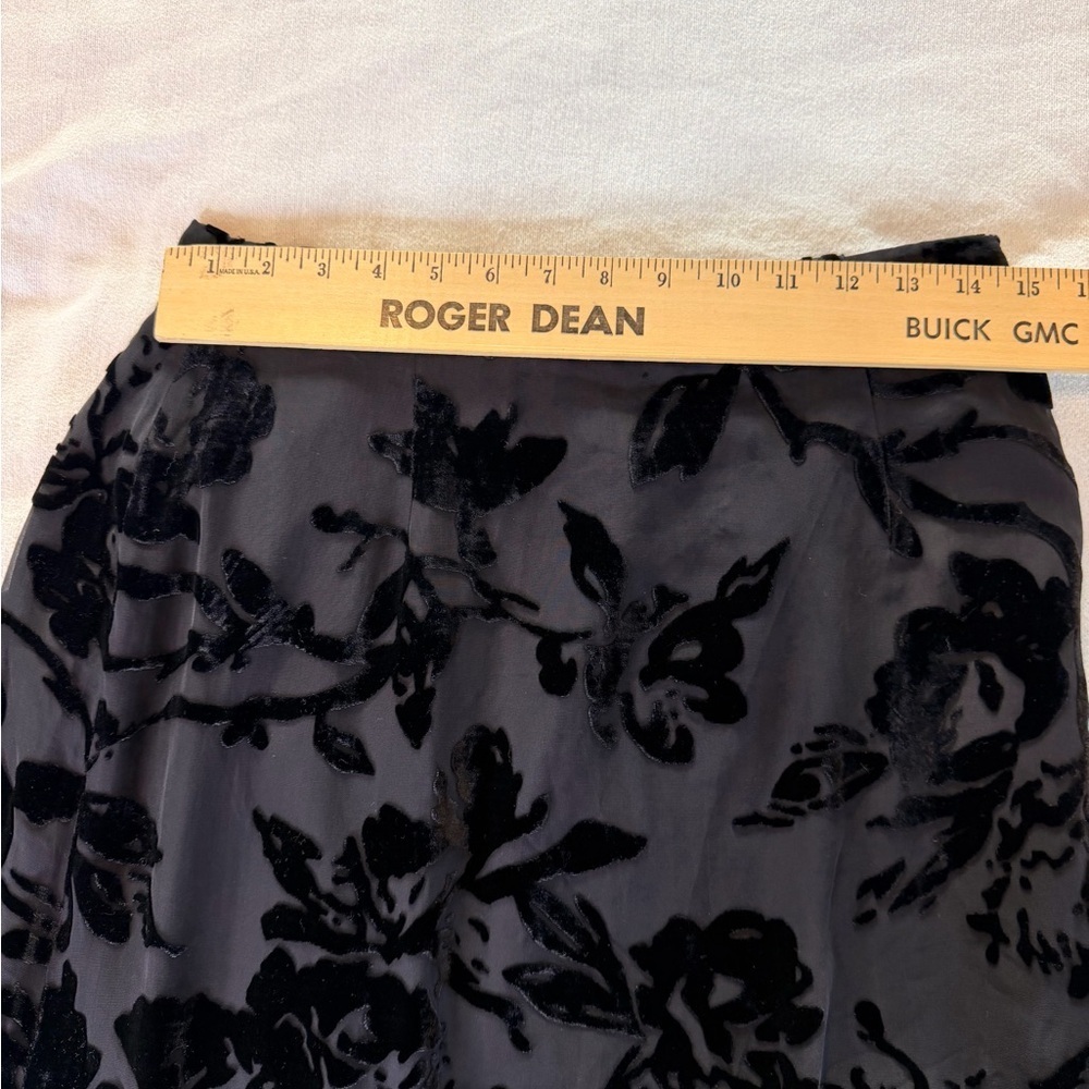 Vintage Dana Buchman Black New Old Stock Floral Burnout Skirt Sheer NWT Size 12 - Picture 9 of 12